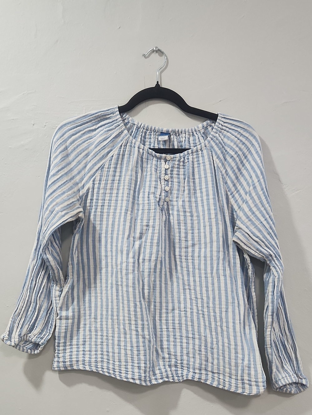 Old Navy Light Blue and White Striped Blouse
